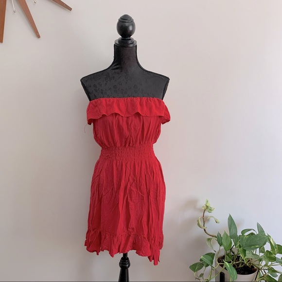 Red Strapless Romantic Sundress (Sz M/L) - Picture 3 of 7
